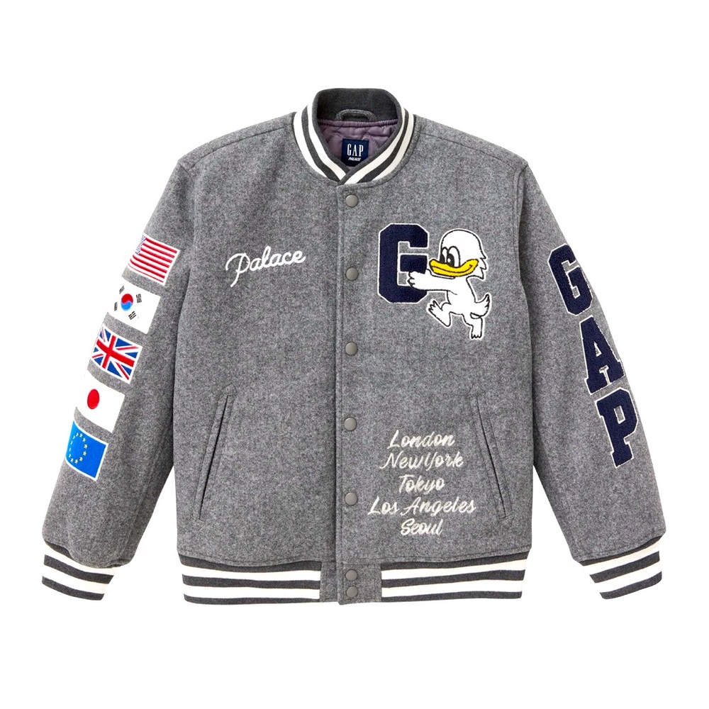 Palace x Gap Kids Varsity Jacket Size XL (12) Smooth Woven Polyester Limited Ed.